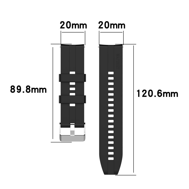 For Amazfit GTS 2e / GTS 2 20mm Silicone Watch Band with Silver Buckle(Midnight Blue)