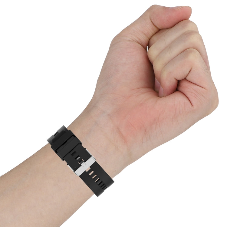 For Amazfit GTS 2e / GTS 2 20mm Silicone Watch Band with Silver Buckle(Midnight Blue)