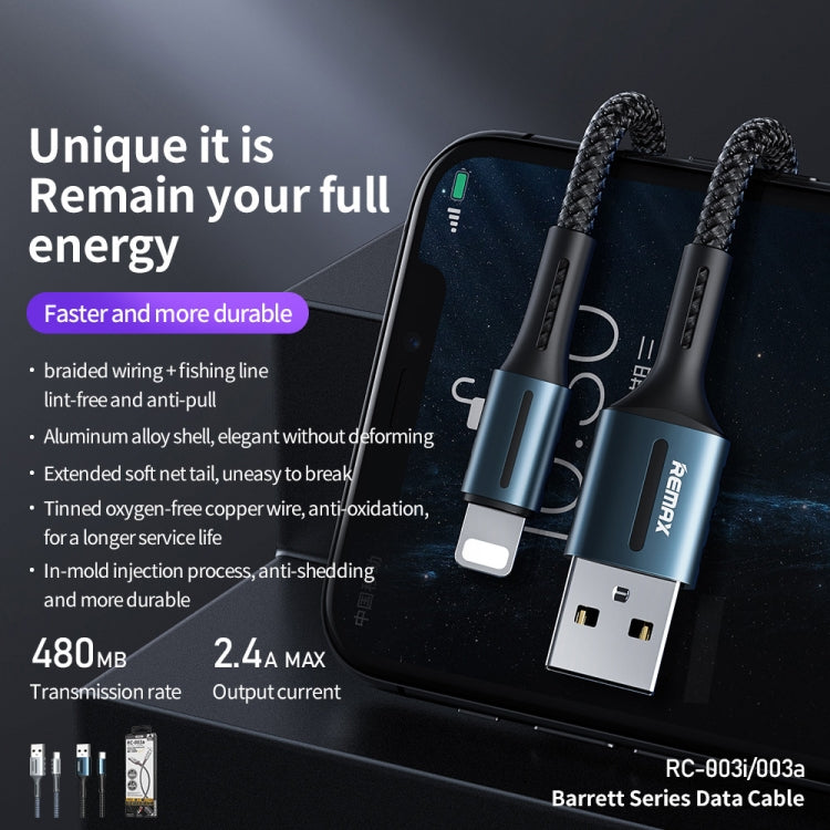 Remax 2.4A Barrett Series Charging Data Cable, Length: 1m, Type-C
