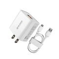 WK WP-U57 Max 18W Maxspeed QC3.0 Schnellladegerät + USB auf 8 Pin Datenkabel, US-Stecker, EU-Stecker