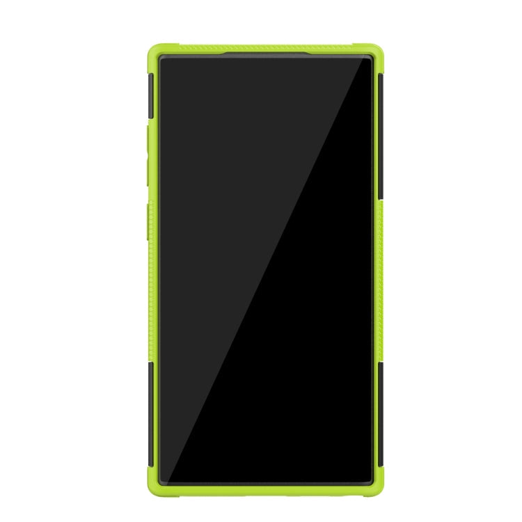 Galaxy Note 10 Plus Shockproof Case TPU+PC Tire Texture Protective Cover with Stand Holder Heavy Duty Anti-Drop Phone Case