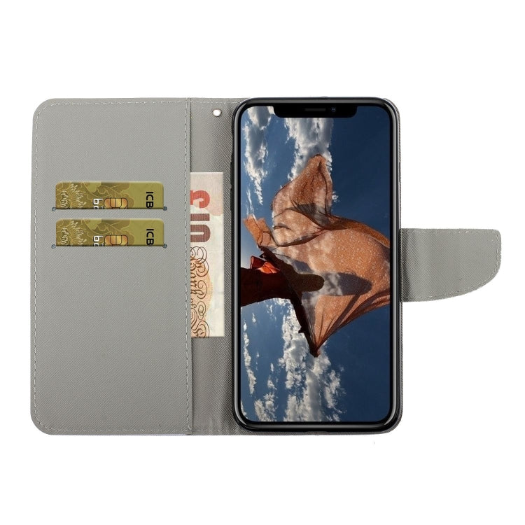 Ledertasche mit gemustertem Aufdruck und horizontaler Klappfunktion, für iPhone X
