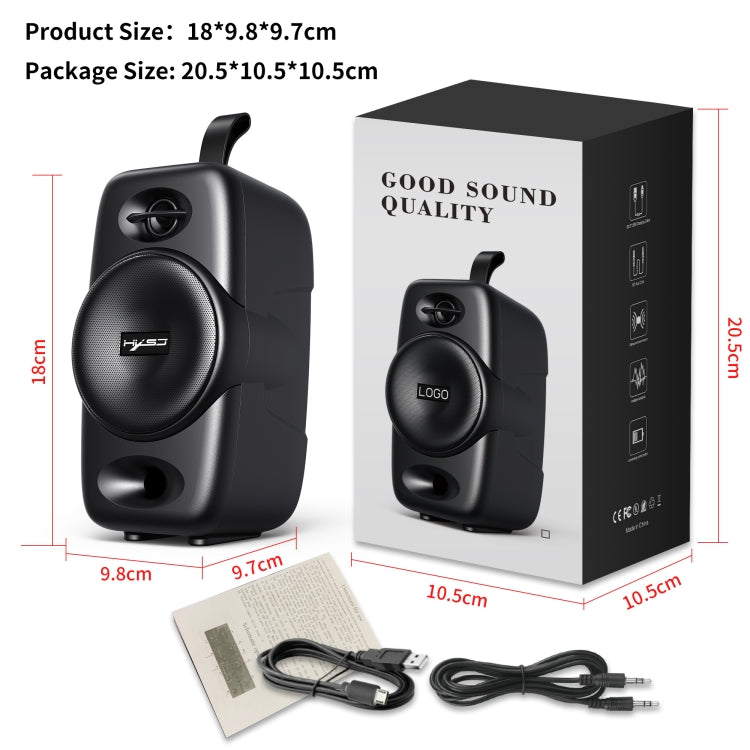 HXSJ Q8 Bluetooth 5.0 Multifunktions-Wireless-Bluetooth-Lautsprecher, unterstützt Freisprecheinrichtung & TF-Karte & USB (Schwarz)
