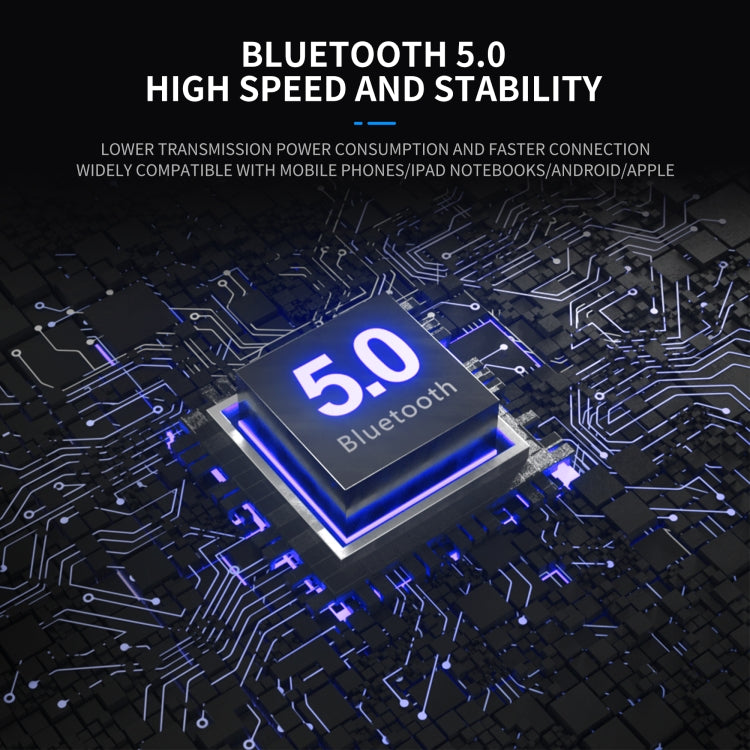 HXSJ Q8 Bluetooth 5.0 Multifunktions-Wireless-Bluetooth-Lautsprecher, unterstützt Freisprecheinrichtung & TF-Karte & USB (Schwarz)