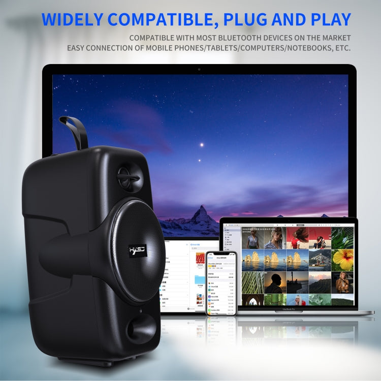 HXSJ Q8 Bluetooth 5.0 Multifunktions-Wireless-Bluetooth-Lautsprecher, unterstützt Freisprecheinrichtung & TF-Karte & USB (Schwarz)