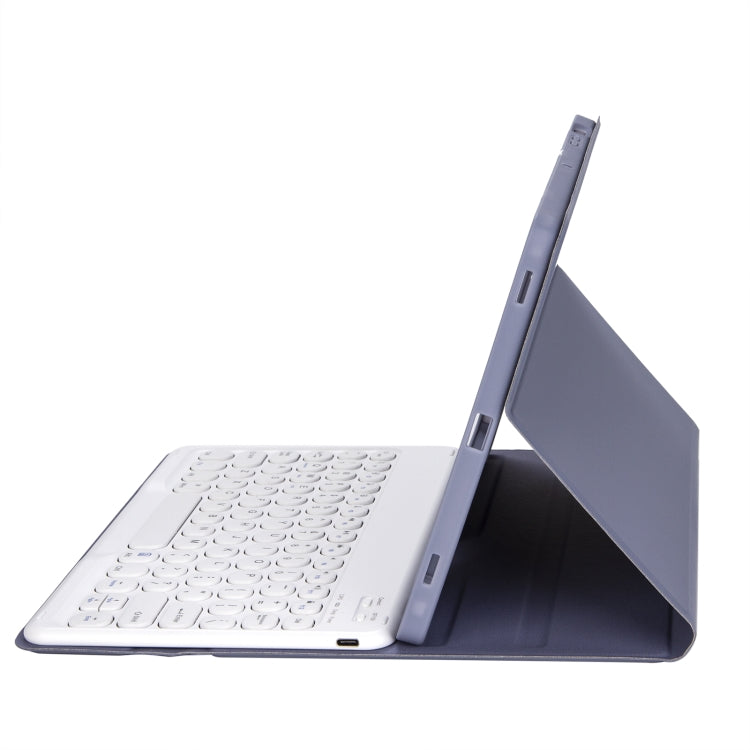 YT11B Detachable Candy Color Skin Feel Texture Round Keycap Bluetooth Keyboard Leather Case For iPad Air 4 2020 / Air 5 2022 / Pro 11 inch 2022 / 2021 / 2020 / 2018(White Ice), For iPad Air 4 2020 / Air 5 2022 / Pro 11 inch 2022 / 2021 / 2020 / 2018   ...