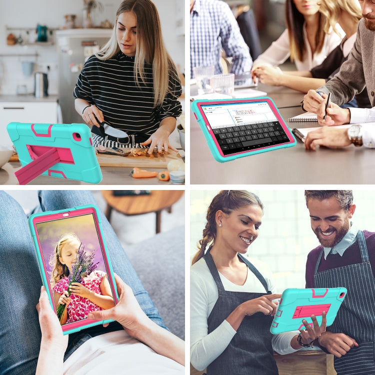 Contrast Color Robot Shockproof Silicone + PC Protective Case with Holder, For Samsung Galaxy Tab A7 Lite T225, For Samsung Galaxy Tab A7 10.4 (2020)