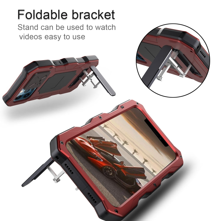 Aluminum Alloy + Silicone Anti-dust Full Body Protection with Holder, For iPhone 12 / 12 Pro, For iPhone 12 Pro Max