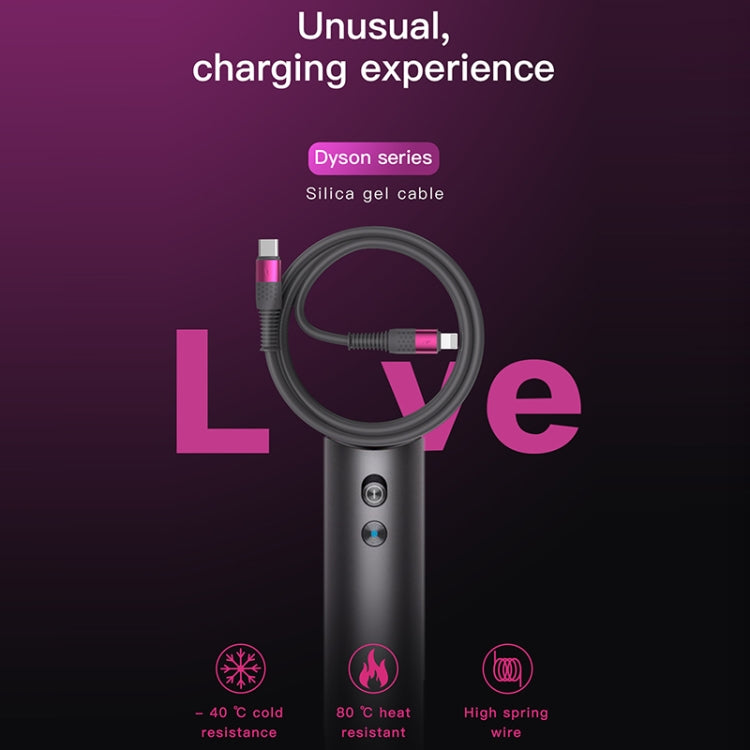 TOTUDESIGN BL-013 Dyson Series 5A USB to USB-C / Type-C Silicone Fast Data Cable, Length: 1.2m(Purple Red)