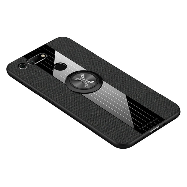 Stitching Cloth Textue Shockproof TPU Protective Case with Ring Holder, For Huawei Honor View 20