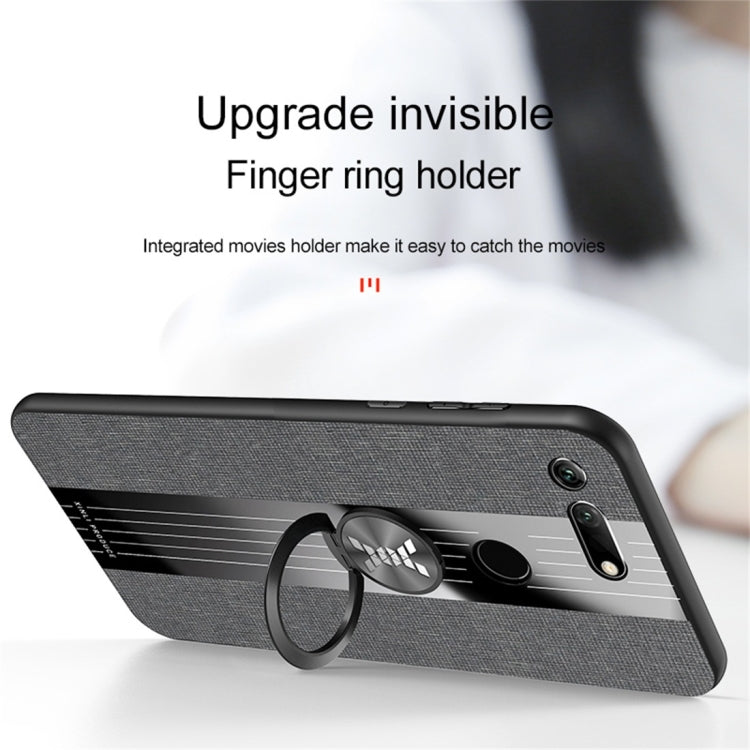 Stitching Cloth Textue Shockproof TPU Protective Case with Ring Holder, For Huawei Honor View 20