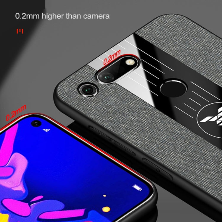 Stitching Cloth Textue Shockproof TPU Protective Case with Ring Holder, For Huawei Honor View 20