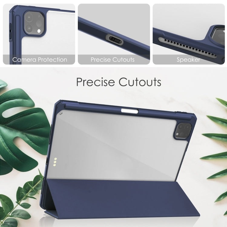 Three-folding Acrylic TPU + PU Leather Horizontal Flip Case with Holder & Pen Slot & Sleep / Wake-up Function, For iPad Pro 11 (2021/2020/2018)