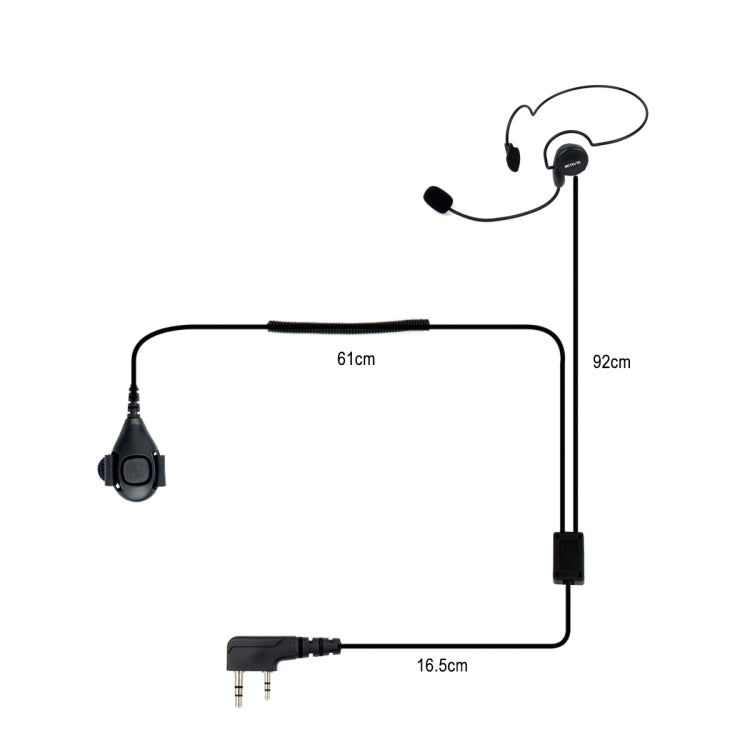 RETEVIS K-C2F 2 Pin PTT Finger Back-hanging Earphone Microphone for H-777/RT-5R/ 888s/UV5R, K-C2F