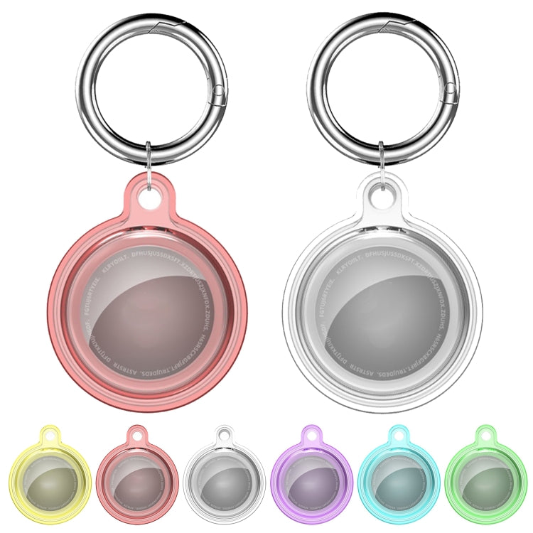 All-inclusive Clear Crystal Shockproof Protective Cover Case with Keychain Hook Loop, For AirTag 2nd Gen / AirTag 1st Gen