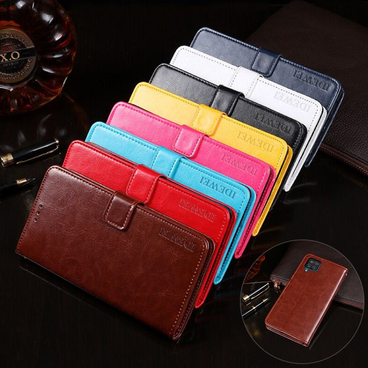 idewei Crazy Horse Texture Horizontal Flip Leather Case with Holder & Card Slots & Wallet, For Samsung Galaxy F12, For Samsung Galaxy F52 5G, For Sharp Aquos R6