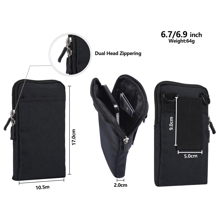 Universal Fashion Waterproof Casual Mobile Phone Waist Diagonal Bag, For 6.7-6.9 inch Phones, For 7.2 inch and Below Phones