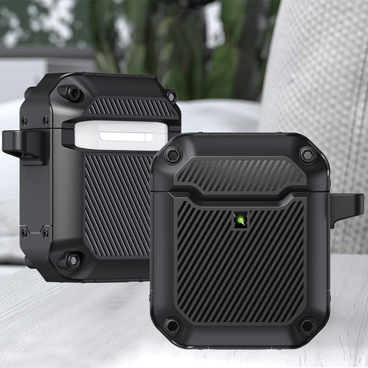 Shield Armor Schutzhülle Wasserdichtes kabelloses Kopfhörer-Schutz-Case für AirPods 1/2 (Schwarz)