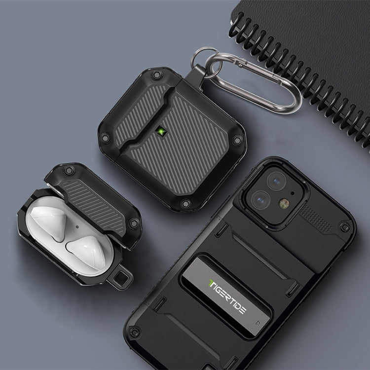 Shield Armor Schutzhülle Wasserdichtes kabelloses Kopfhörer-Schutz-Case für AirPods 1/2 (Schwarz)