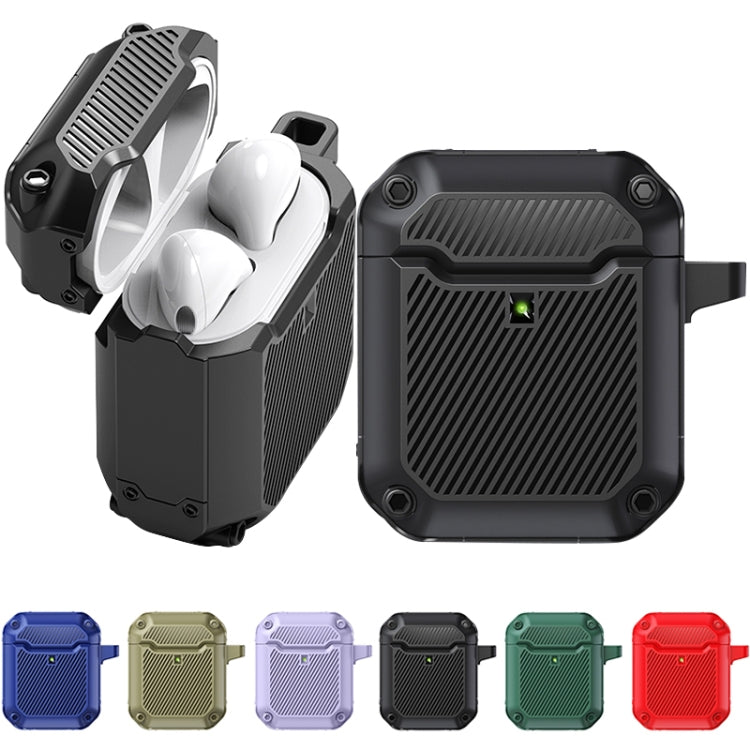 Shield Armor Schutzhülle Wasserdichtes kabelloses Kopfhörer-Schutz-Case für AirPods 1/2 (Schwarz)