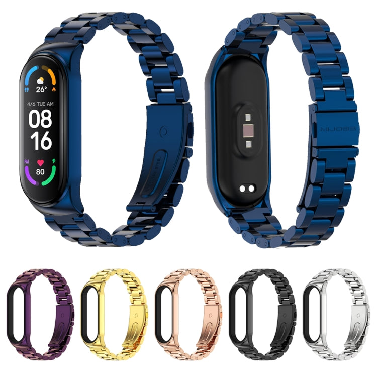 Für Xiaomi Mi Band 6 / 5 CS Mijobs CS Metall-Edelstahlarmband mit drei Gliedern
