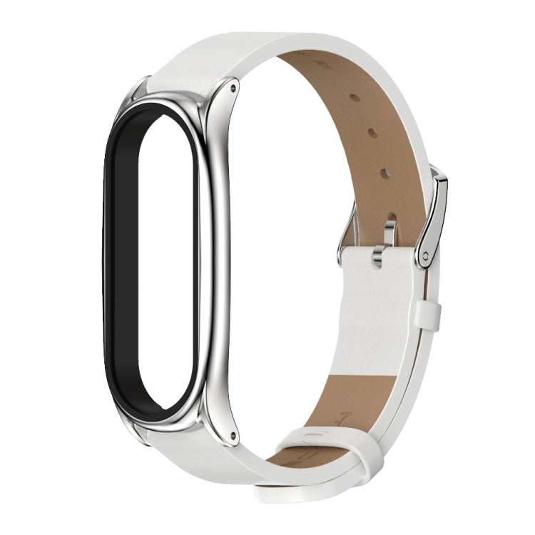 Für Xiaomi Mi Band 6 / 5 Mijobs Metallgehäuse Crazy Horse Textur PU-Mikrofaser Plus Uhrenarmband