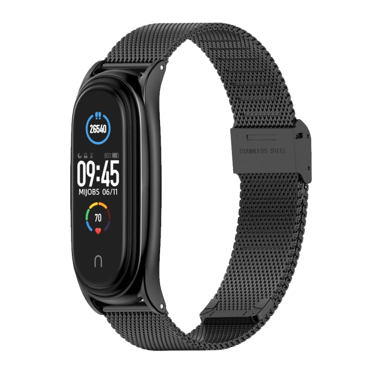 Mijobs Milanese-Edelstahlarmband mit Schnalle für Xiaomi Mi Band 6 / 5