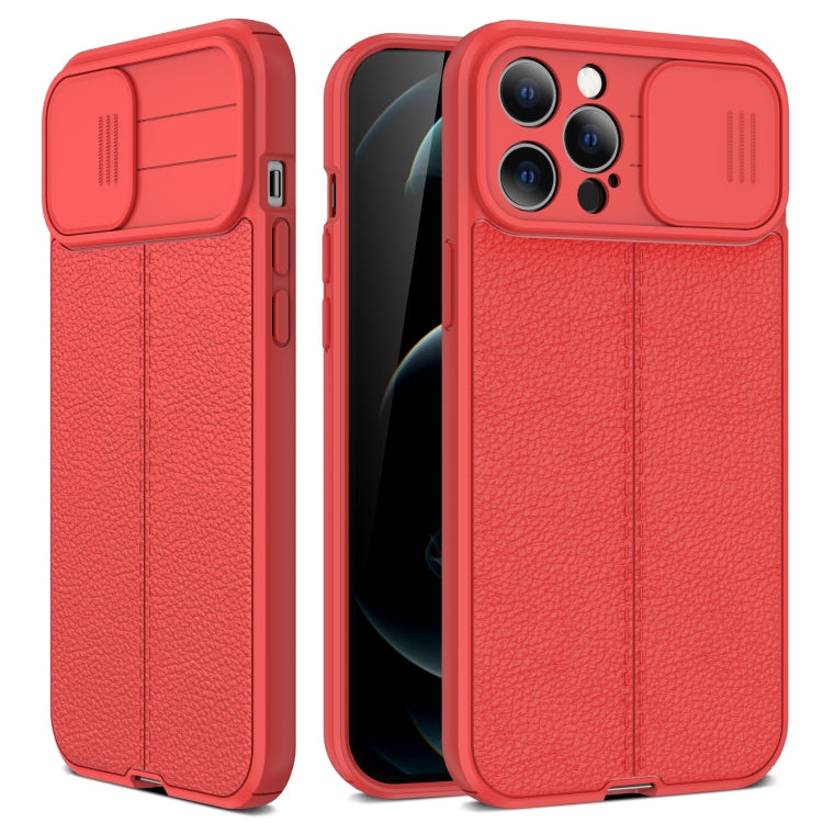 Litchi Texture Sliding Camshield TPU Protective Case, For iPhone 11, For iPhone 11 Pro, For iPhone 11 Pro Max, For iPhone 12 mini, For iPhone 12, For iPhone 12 Pro, For iPhone 12 Pro Max