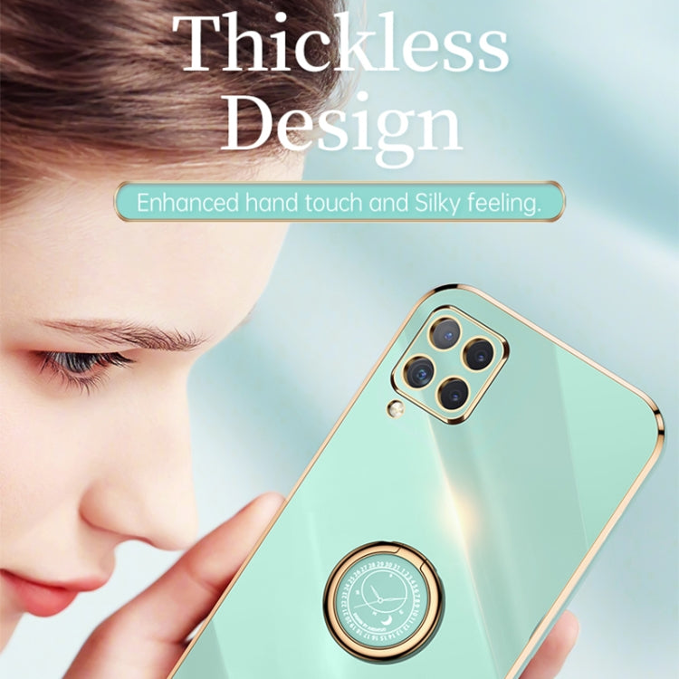XINLI Straight Edge 6D Electroplate TPU Phone Case with Ring Holder, For Samsung Galaxy A22 4G, For Samsung Galaxy A72 5G, For Samsung Galaxy A82 5G, For Samsung Galaxy A52 5G