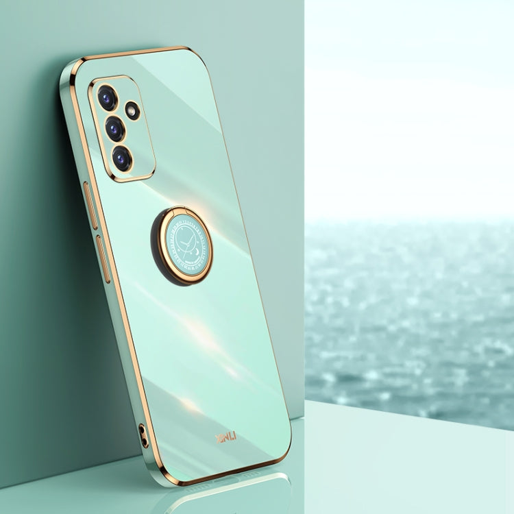 XINLI Straight Edge 6D Electroplate TPU Phone Case with Ring Holder, For Samsung Galaxy A22 4G, For Samsung Galaxy A72 5G, For Samsung Galaxy A82 5G, For Samsung Galaxy A52 5G
