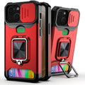 Sliding Camera Cover Design PC + TPU Shockproof Case with Ring Holder & Card Slot, For iPhone 13 mini, For iPhone 13, For iPhone 13 Pro