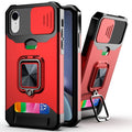 Sliding Camera Cover Design PC + TPU Shockproof Case with Ring Holder & Card Slot, For iPhone XS / X, For iPhone XR, For iPhone 11 Pro