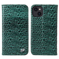 Fierre Shann Crocodile Texture Magnetic Horizontal Flip Genuine Leather Case with Holder & Card Slot, For iPhone 13 mini, For iPhone 13, For iPhone 13 Pro, For iPhone 13 Pro Max