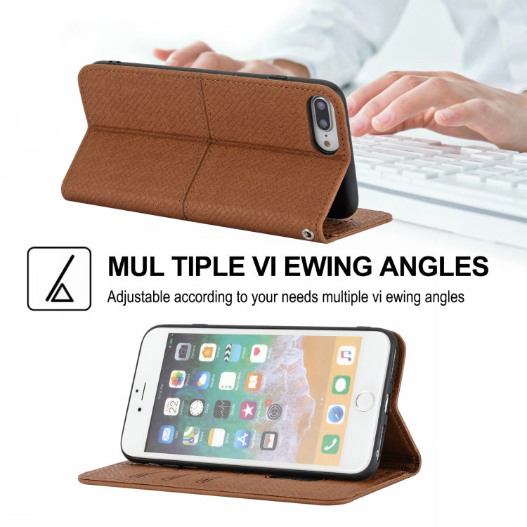 Woven Texture Stitching Magnetic Horizontal Flip PU Leather Case with Holder & Card Slots & Wallet & Lanyard, For iPhone 8 Plus / 7 Plus, For iPhone 11, For iPhone 11 Pro, For iPhone 11 Pro Max