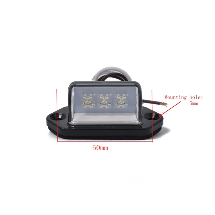 A5662  Truck Trailer Lorry 12V 3LEDs Number Licence Plate Light Rear Tail Lamp