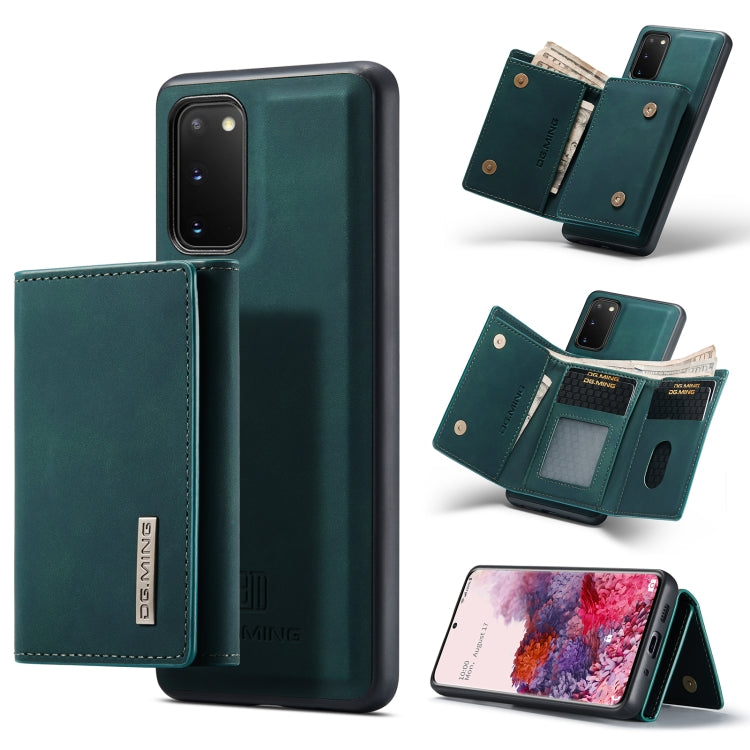 DG.MING M1 Series 3-Fold Multi Card Wallet  Back Cover Shockproof Case with Holder Function, For Samsung Galaxy S20