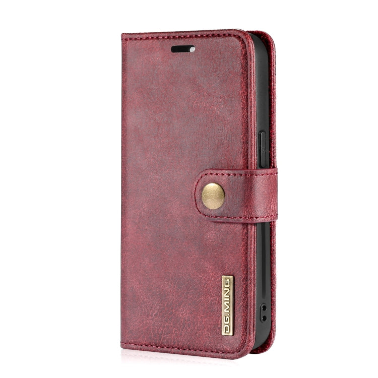 DG.MING Crazy Horse Textur Klapphülle, abnehmbares magnetisches Leder-Etui mit Halterung, Kartenfächern & Geldbörse, für iPhone 13 mini, für iPhone 13, für iPhone 13 Pro, für iPhone 13 Pro Max