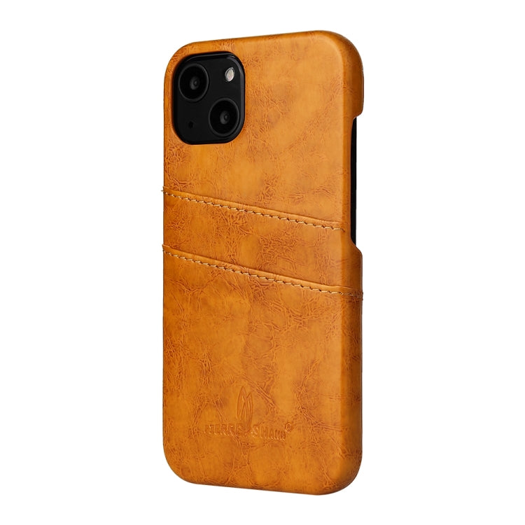 Fierre Shann Retro-Hülle aus PU-Leder mit Öl-Wachs-Textur und Kartenfächern, für iPhone 13, für iPhone 13 Mini, für iPhone 13 Pro, für iPhone 13 Pro Max