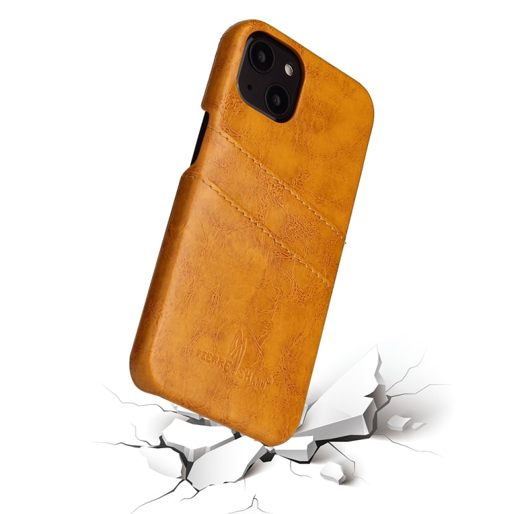 Fierre Shann Retro-Hülle aus PU-Leder mit Öl-Wachs-Textur und Kartenfächern, für iPhone 13, für iPhone 13 Mini, für iPhone 13 Pro, für iPhone 13 Pro Max