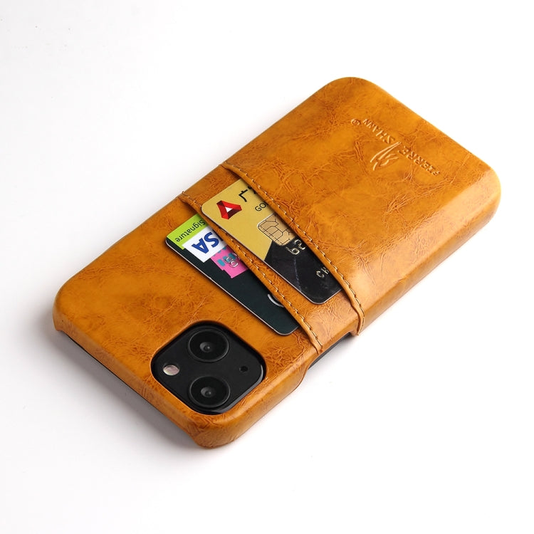 Fierre Shann Retro-Hülle aus PU-Leder mit Öl-Wachs-Textur und Kartenfächern, für iPhone 13, für iPhone 13 Mini, für iPhone 13 Pro, für iPhone 13 Pro Max