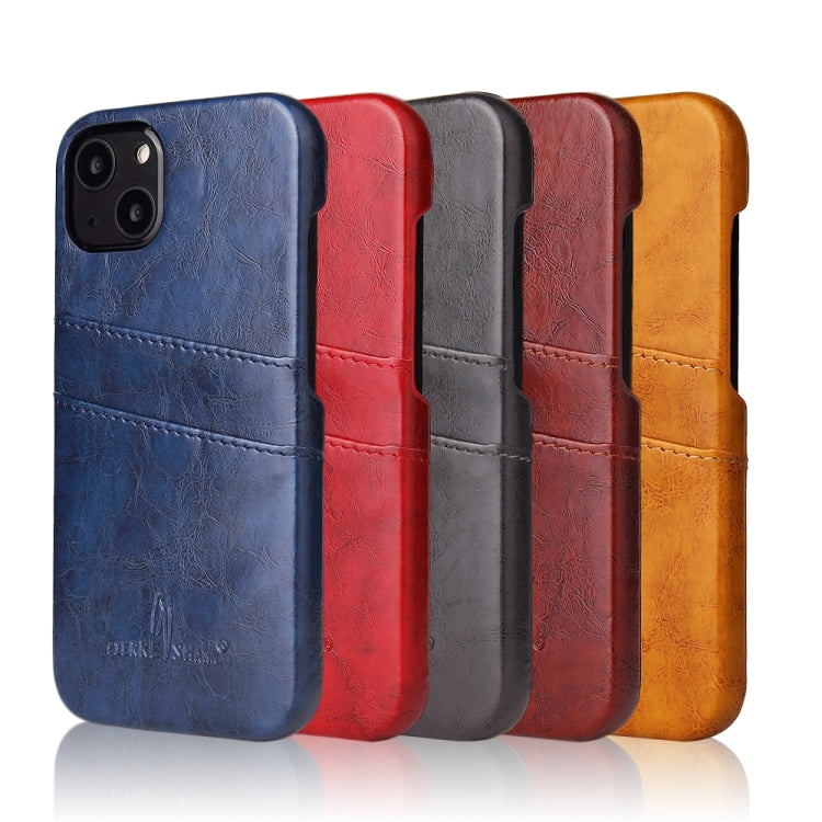 Fierre Shann Retro-Hülle aus PU-Leder mit Öl-Wachs-Textur und Kartenfächern, für iPhone 13, für iPhone 13 Mini, für iPhone 13 Pro, für iPhone 13 Pro Max