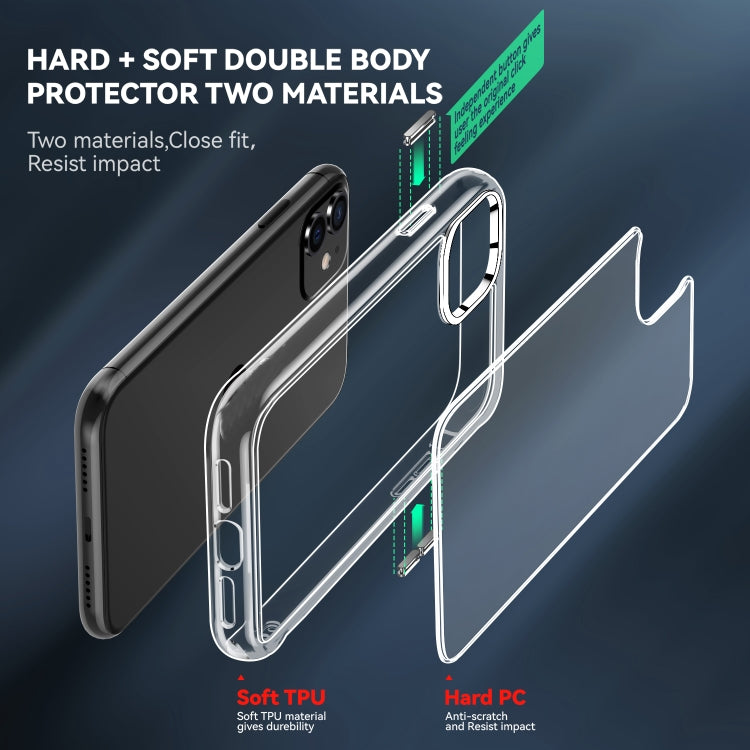 TPU + PC Transparent Shockproof Protective Case, For iPhone 11, For iPhone 11 Pro Max, For iPhone 12 Pro Max, For iPhone 12 Pro, For iPhone 12