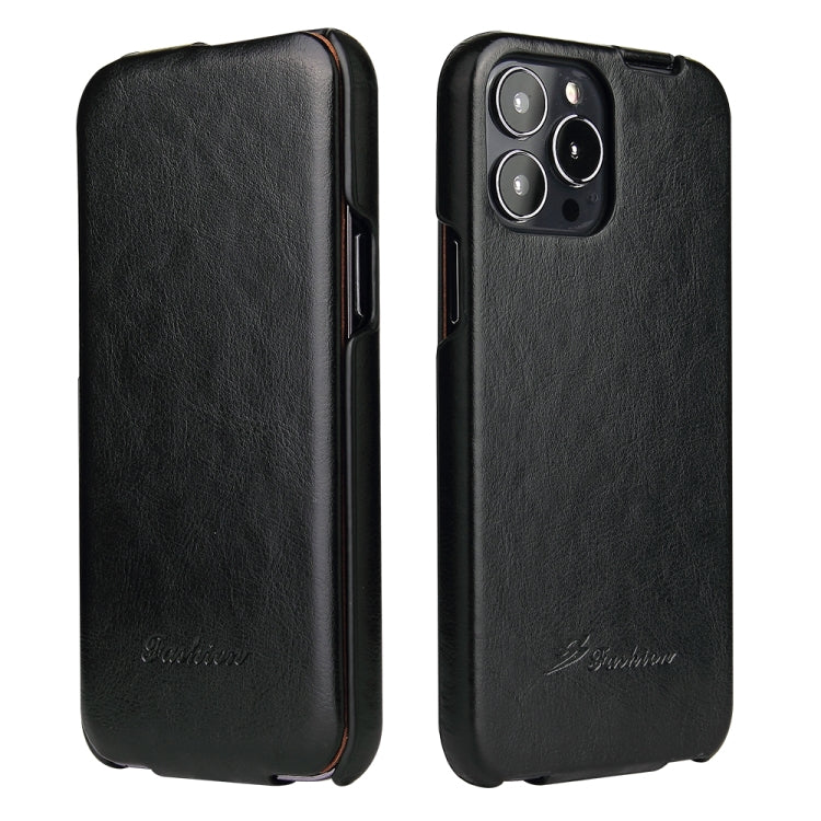 Fierre Shann Retro Oil Wax Texture Vertical Flip PU Leather Case, For iPhone 13 Pro Max, For iPhone 13 Pro, For iPhone 13, For iPhone 13 mini