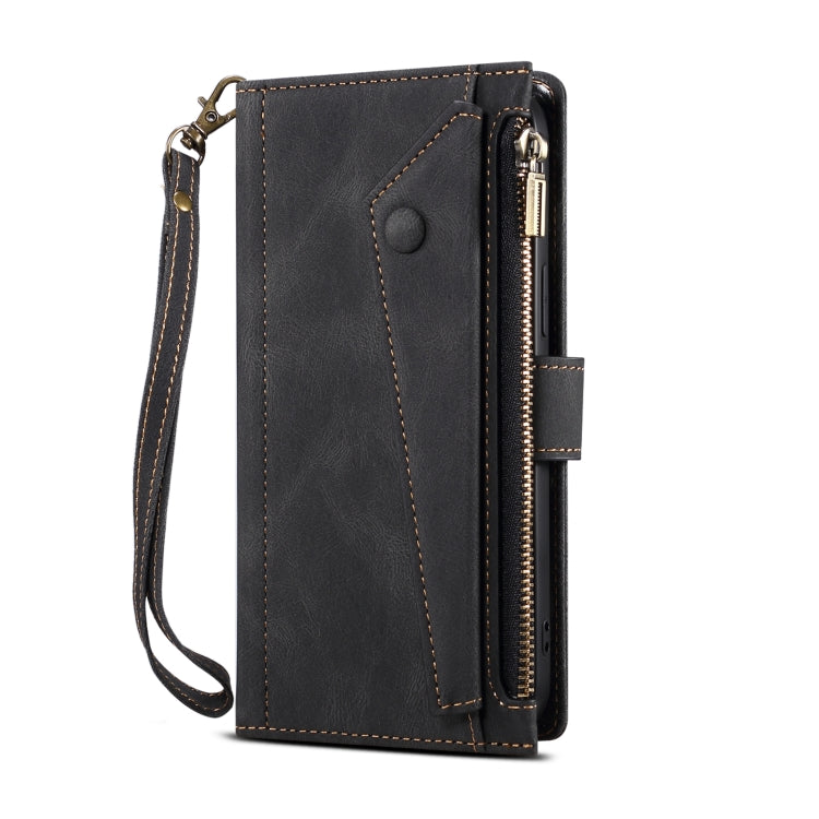 Horizontal Flip Leather Case with Holder & Card Slot & Wallet & Zipper Pocket & Lanyard, For iPhone 12, For iPhone 12 mini, For iPhone 11 Pro Max, For iPhone 11 Pro, For iPhone X & XS, For iPhone XR