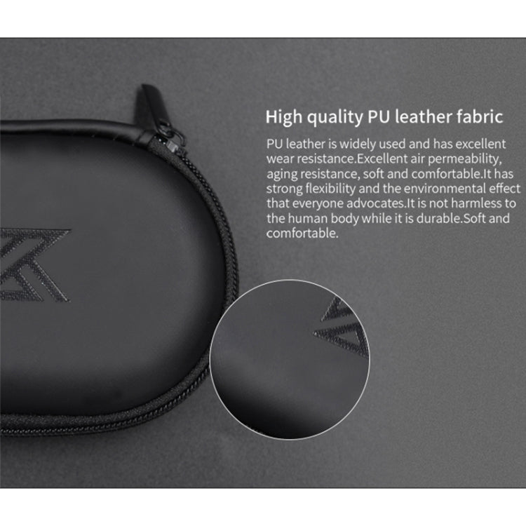 KZ Portable PU Leather Oval Data Cable Charger Earphone Storage Box, Oval