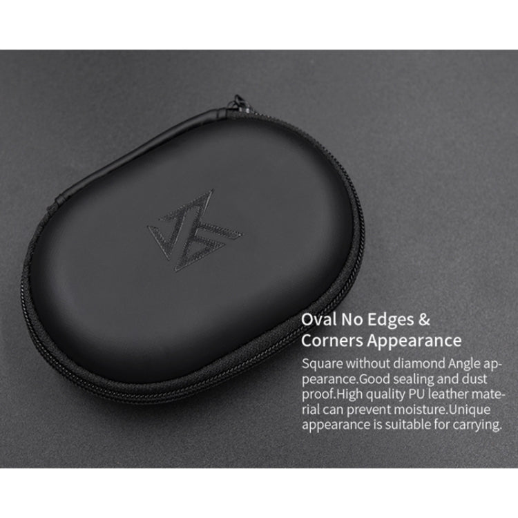 KZ Portable PU Leather Oval Data Cable Charger Earphone Storage Box, Oval