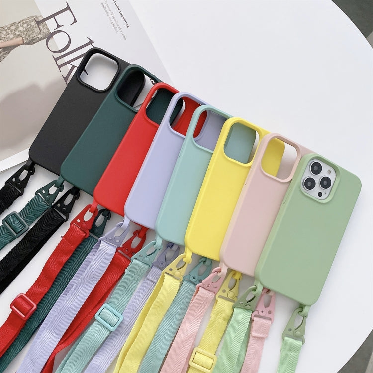 Elastic Silicone Protective Case with Wide Neck Lanyard, For iPhone 13, For iPhone 13 Pro, For iPhone 13 Pro Max