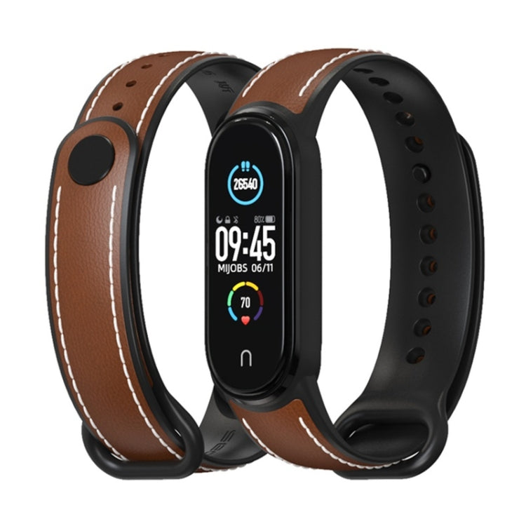MIJOBS TPU + Leder Ersatzarmband, für Xiaomi Mi Band 5 / 6