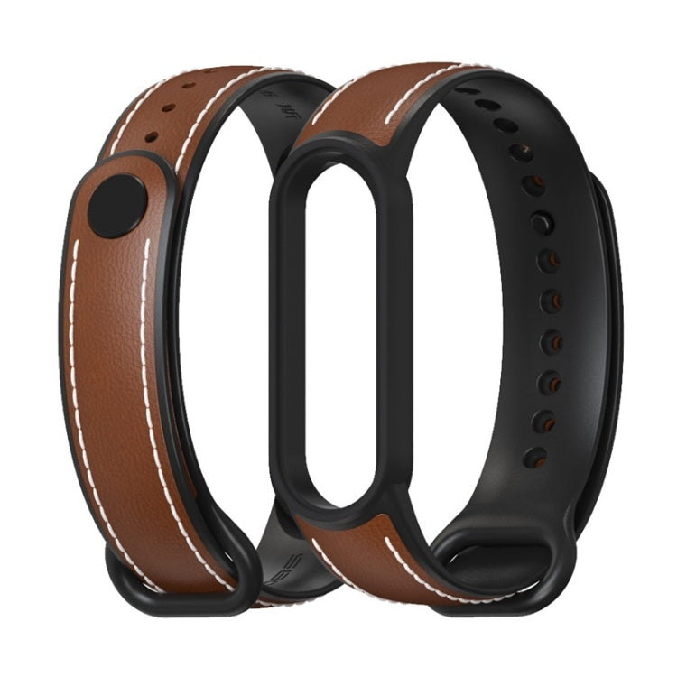 MIJOBS TPU + Leder Ersatzarmband, für Xiaomi Mi Band 5 / 6