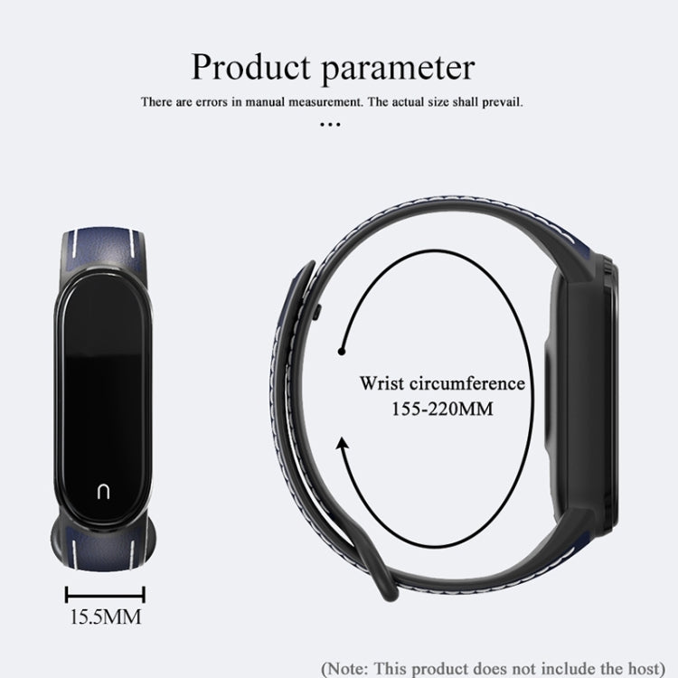 MIJOBS TPU + Leder Ersatzarmband, für Xiaomi Mi Band 5 / 6